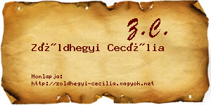 Zöldhegyi Cecília névjegykártya